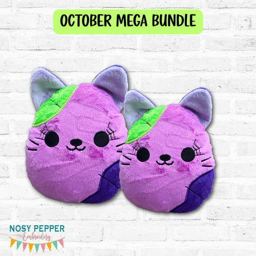 Halloween Kitty stuffie (5 sizes included) machine embroidery design DIGITAL DOWNLOAD