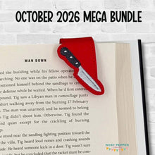 Load image into Gallery viewer, Knife Magnetic bookmark --2026 Spooky Bundle-- machine embroidery design DIGITAL DOWNLOAD