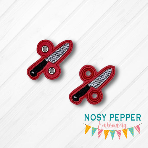 Knife Shoe Charms machine embroidery design single and multi files (2 versions included) DIGITAL DOWNLOAD