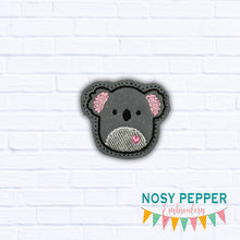 Load image into Gallery viewer, Koala Squishy feltie embroidery file (single and multi files included) DIGITAL DOWNLOAD