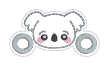 Load image into Gallery viewer, Koala Shoe Charm machine embroidery design single and multi files (3 versions included) DIGITAL DOWNLOAD