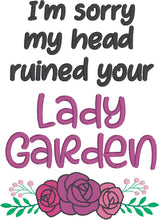 Load image into Gallery viewer, Lady Garden machine embroidery design (4 sizes included) DIGITAL DOWNLOAD
