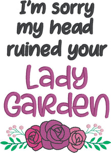 Lady Garden machine embroidery design (4 sizes included) DIGITAL DOWNLOAD