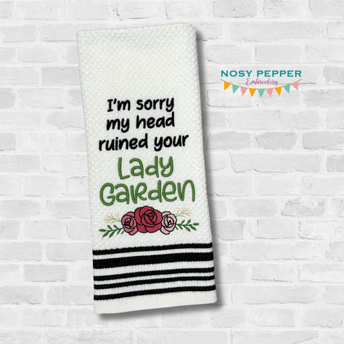 Lady Garden machine embroidery design (4 sizes included) DIGITAL DOWNLOAD