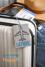 Load image into Gallery viewer, Laters luggage tag set machine embroidery design DIGITAL DOWNLOAD