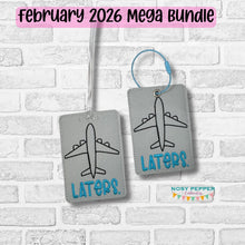 Load image into Gallery viewer, Laters luggage tag set machine embroidery design DIGITAL DOWNLOAD