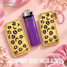 Load image into Gallery viewer, Leopard Lighter Case (2 styles available) machine embroidery design DIGITAL DOWNLOAD