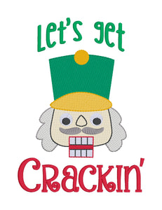 Let's Get Crackin sketchy machine embroidery design (4 sizes included) DIGITAL DOWNLOAD
