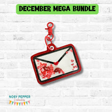 Load image into Gallery viewer, Heart Envelope appliqué bag tag/ornament/bookmark machine embroidery design DIGITAL DOWNLOAD