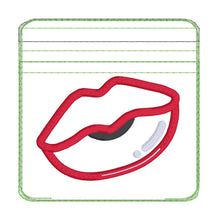 Load image into Gallery viewer, Lips Applique shaker ITH Bag embroidery design (5 sizes available) DIGITAL DOWNLOAD