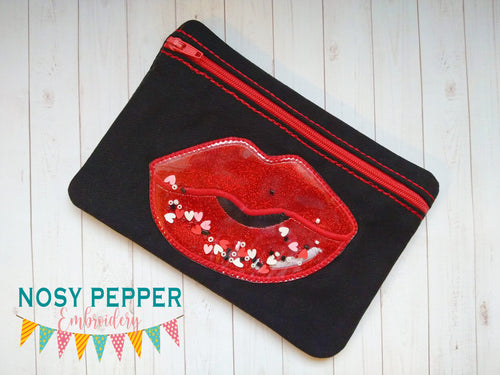 Lips Applique shaker ITH Bag embroidery design (5 sizes available) DIGITAL DOWNLOAD