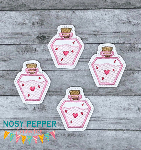 Love Potion feltie embroidery file (single and multi files included) DIGITAL DOWNLOAD
