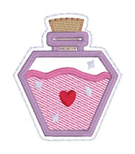 Load image into Gallery viewer, Love Potion feltie embroidery file (single and multi files included) DIGITAL DOWNLOAD