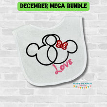 Load image into Gallery viewer, Love Mouse appliqué machine embroidery design (4 sizes included) DIGITAL DOWNLOAD