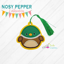 Load image into Gallery viewer, Mallard Squishy Applique bookmark machine embroidery file DIGITAL DOWNLOAD