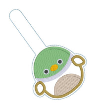 Load image into Gallery viewer, Mallard Squishy snap tab and eyelet fob machine embroidery file (single and multi files included) DIGITAL DOWNLOAD