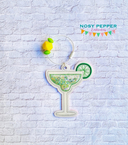 Margarita shaker bookmark/bag tag/ornament machine embroidery file DIGITAL DOWNLOAD