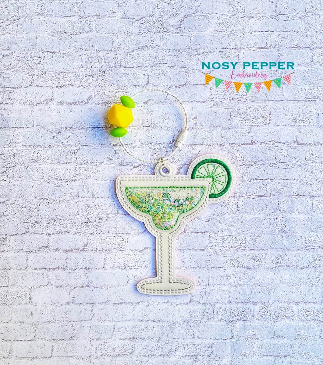 Margarita shaker bookmark/bag tag/ornament machine embroidery file DIGITAL DOWNLOAD