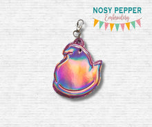 Load image into Gallery viewer, Marshmallow Chick puff bookmark/ornament/bag tag machine embroidery design DIGITAL DOWNLOAD
