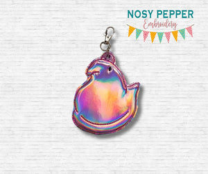 Marshmallow Chick puff bookmark/ornament/bag tag machine embroidery design DIGITAL DOWNLOAD