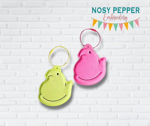 Marshmallow Chick puff bookmark/ornament/bag tag machine embroidery design DIGITAL DOWNLOAD