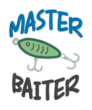 Load image into Gallery viewer, Master Baiter Applique machine embroidery design (5 sizes included) DIGITAL DOWNLOAD