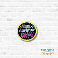 Load image into Gallery viewer, Main Character Energy patch (2 sizes included) machine embroidery design DIGITAL DOWNLOAD