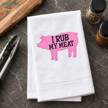 Load image into Gallery viewer, I Rub My Meat applique machine embroidery design (4 sizes included) DIGITAL DOWNLOAD