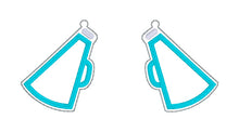 Load image into Gallery viewer, Megaphone earrings machine embroidery design ITH DIGITAL DOWNLOAD