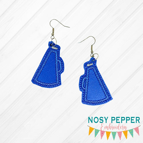 Megaphone earrings machine embroidery design ITH DIGITAL DOWNLOAD