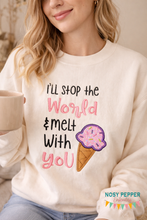 Load image into Gallery viewer, I'll stop the world and melt with you applique machine embroidery design-4 sizes included (DIGITAL DOWNLOAD)