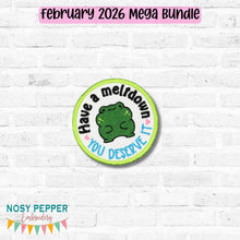 Load image into Gallery viewer, Have A Meltdown patch (2 sizes included) machine embroidery design DIGITAL DOWNLOAD