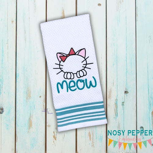 Meow Kitty Outline embroidery design (5 sizes included) DIGITAL DOWNLOAD