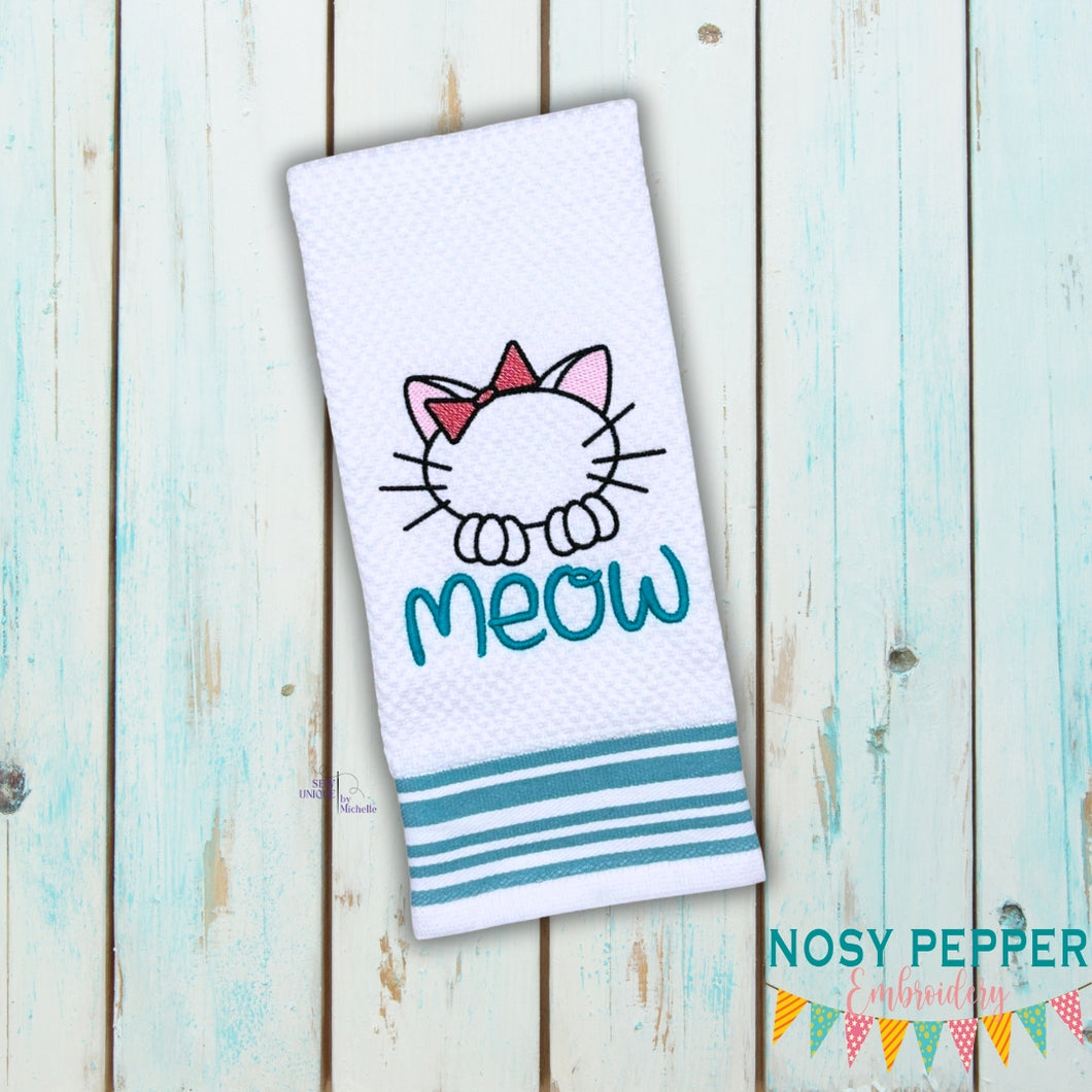 Meow Kitty Outline embroidery design (5 sizes included) DIGITAL DOWNLOAD
