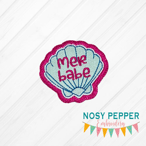 Mer Babe patch machine embroidery design (2 sizes included) DIGITAL DOWNLOAD