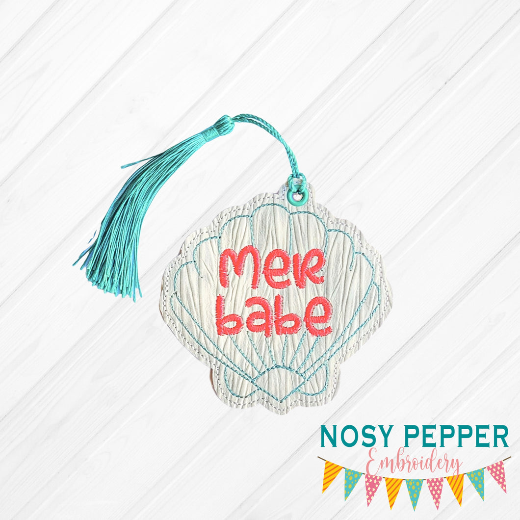 Mer-Babe bookmark/bag tag/ornament machine embroidery design DIGITAL DOWNLOAD