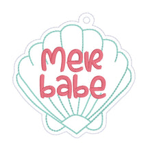 Load image into Gallery viewer, Mer-Babe Bookmark machine embroidery design DIGITAL DOWNLOAD