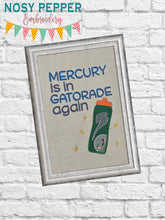 Load image into Gallery viewer, Mercury Is In applique machine embroidery design (4 sizes included) DIGITAL DOWNLOAD