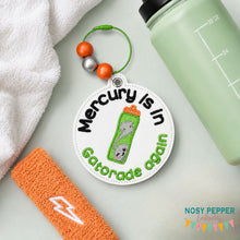 Load image into Gallery viewer, Mercury bag tag machine embroidery design DIGITAL DOWNLOAD