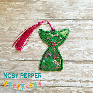 Mermaid shaker bookmark/bag tag/ornament machine embroidery file DIGITAL DOWNLOAD