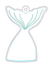Load image into Gallery viewer, Mermaid shaker bookmark/bag tag/ornament machine embroidery file DIGITAL DOWNLOAD