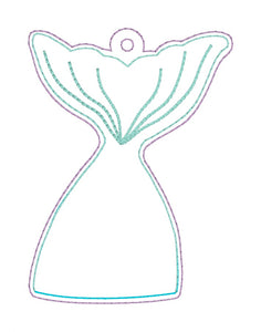 Mermaid shaker bookmark/bag tag/ornament machine embroidery file DIGITAL DOWNLOAD
