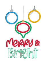 Load image into Gallery viewer, Merry and Bright applique machine embroidery design (4 sizes included) DIGITAL DOWNLOAD