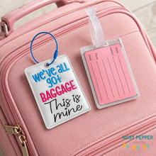 Load image into Gallery viewer, We've All Got Baggage luggage tag set APRIL 2024 MYSTERY BUNDLE machine embroidery design DIGITAL DOWNLOAD