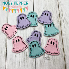 Load image into Gallery viewer, Mini Ghost feltie embroidery file (single and multi files included) DIGITAL DOWNLOAD