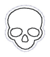 Load image into Gallery viewer, Mini Skull feltie embroidery file (single and multi files included) DIGITAL DOWNLOAD