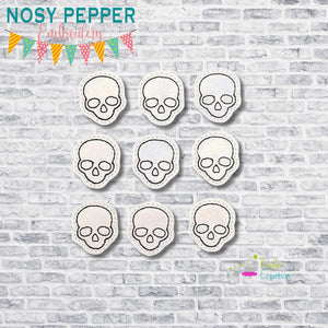 Mini Skull feltie embroidery file (single and multi files included) DIGITAL DOWNLOAD