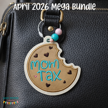 Load image into Gallery viewer, Mom Tax bag tag/ornament/bookmark machine embroidery design DIGITAL DOWNLOAD