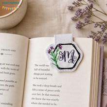 Load image into Gallery viewer, Monogram magnetic bookmark machine embroidery design DIGITAL DOWNLOAD