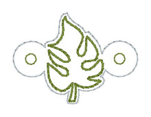 Load image into Gallery viewer, Monstera Shoe Charm machine embroidery design single and multi files (3 versions included) DIGITAL DOWNLOAD
